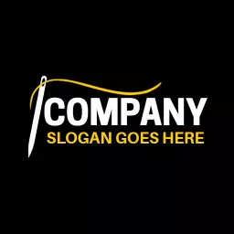 Stylish Black and Yellow Embroidery Company Logo Template