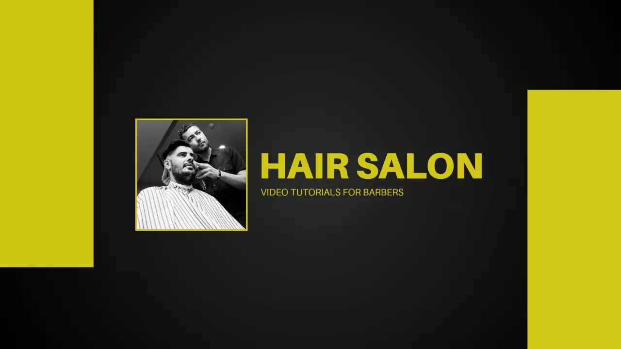 Stylish Black and Yellow Hair Salon Video Tutorials YouTube Banner Template