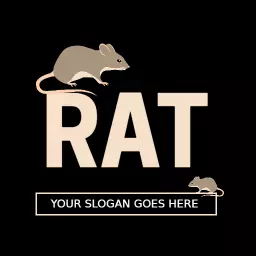 Stylish Black Background with Creative Rat Design Logo Template
