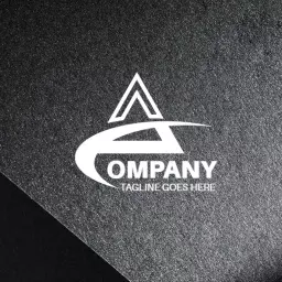 Stylish Black Background with Modern Company Mockup Logo Template