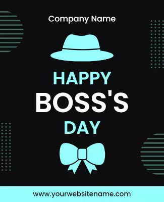 Stylish Black Boss's Day Celebration Poster Template