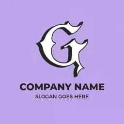 Stylish Black G Letter on Soft Lavender Background Logo Template