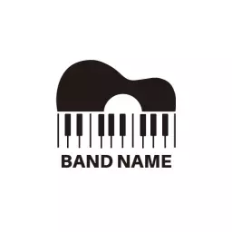 Stylish Black Guitar and Piano Design for Your Band Logo Template