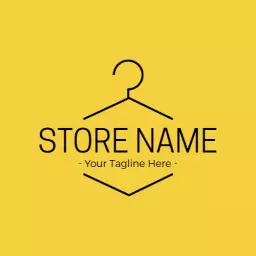 Stylish Black Hanger Design for Clothing Brand Logo Template
