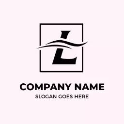 Stylish Black L Letter with Elegant Wave Design Logo Template
