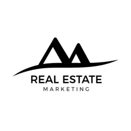 Stylish Black Mountain Design for Real Estate Marketing Logo Template