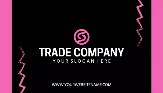 Stylish Black Pink Trade Company Visiting Card Template