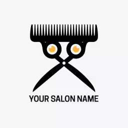 Stylish Black Scissors and Comb Representing Your Salon Logo Template
