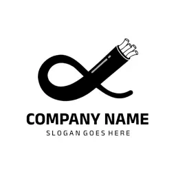 Stylish Black Wire Design Emphasizing Professional Wiring Logo Template