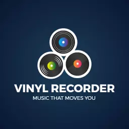 Stylish Blue and Black Vinyl Music Recording Logo Template