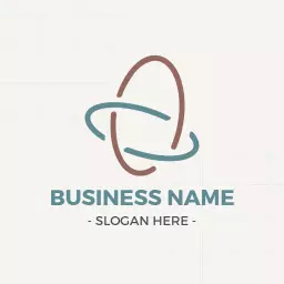 Stylish Blue and Brown Abstract Design for Business Logo Template