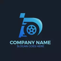 Stylish Blue and Dark Gradient 3D Logo Design Logo Template