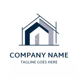Stylish Blue and Gray Architectural Design for Architect Logo Template