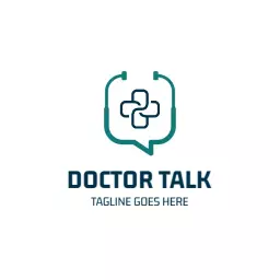 Stylish Blue and Green Communication for Health Conversations Logo Template