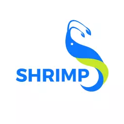 Stylish Blue and Green Shrimp Design Logo Template