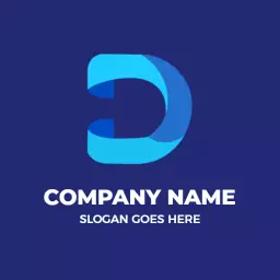 Stylish Blue and Light Blue D Letter Design Logo Template