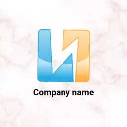 Stylish Blue and Orange Square Design for Business Logo Template