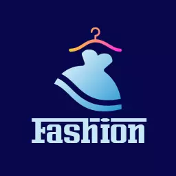 Stylish Blue and Pink Gradient Dress Design Fashion Logo Template