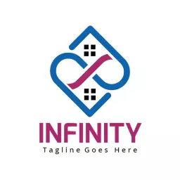 Stylish Blue and Pink Infinity Symbol for Modern Business Logo Template