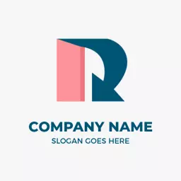 Stylish Blue and Pink R Letter Design for Branding Logo Template