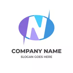 Stylish Blue and Purple N Letter Design for Branding Logo Template