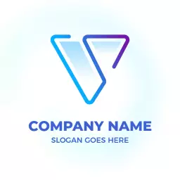 Stylish Blue and Purple V Letter Design Logo Template