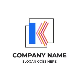 Stylish Blue and Red K Letter Design for Branding Logo Template