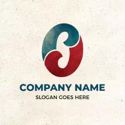 Stylish Blue and Red O Letter Design for Branding Logo Template