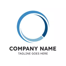 Stylish Blue and White Circular Design Emphasizing Circle Logo Template