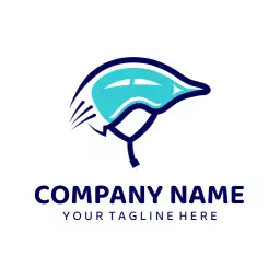 Stylish Blue and White Design Emphasizing Safety Helmet Logo Template