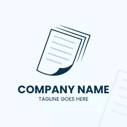 Stylish Blue and White Document Pages for Creative Agency Logo Template