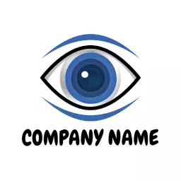 Stylish Blue and White Eye Design for Vision Logo Template