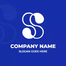 Stylish Blue and White Interlocking S Letter Design Logo Template
