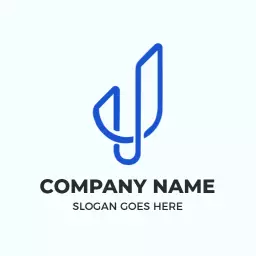 Stylish Blue and White J Letter Design for Branding Logo Template