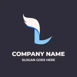 Stylish Blue and White L Letter Design for Branding Logo Template