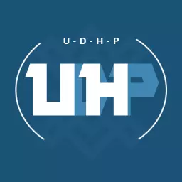 Stylish Blue and White Letter Monogram Featuring UHP Logo Template