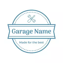Stylish Blue and White Tools Design for Garage Logo Template