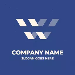 Stylish Blue and White W Letter Design for Branding Logo Template