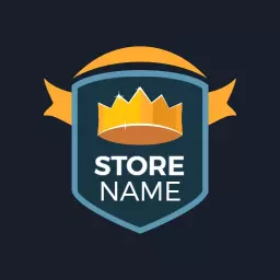 Stylish Blue and Yellow Shield Design for Your Store Logo Template