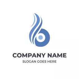 Stylish Blue B Letter Design Featuring Waves and Flow Logo Template