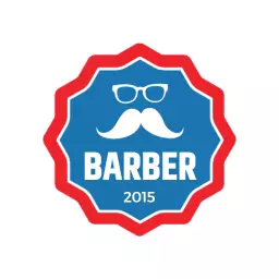 Stylish Blue Barber Badge Featuring Retro Elements Logo Template