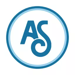 Stylish Blue Circle Monogram Featuring Initials AS Logo Template