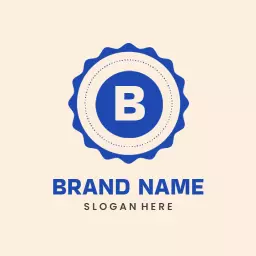Stylish Blue Circular Badge Design for Branding Logo Template