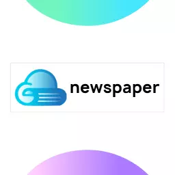 Stylish Blue Cloud Design Representing Newspaper Logo Template