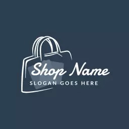 Stylish Blue Design Featuring Eco-Friendly Paper Bag Logo Template