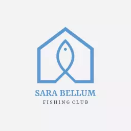 Stylish Blue Design Representing Fishing Club Community Logo Template