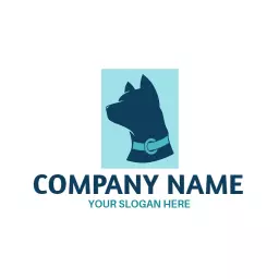 Stylish Blue Dog Silhouette for Your Pet Business Logo Template