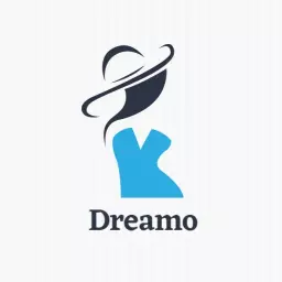 Stylish Blue Dress Design Showcasing Elegant Fashion Logo Template