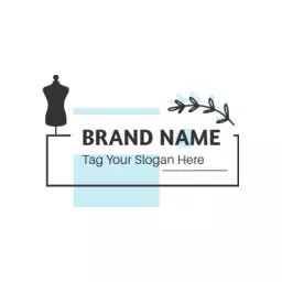 Stylish Blue Dress Form Design for Fashion Industry Logo Template