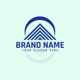 Stylish Blue Geometric Design Emphasizing Reflection Logo Template